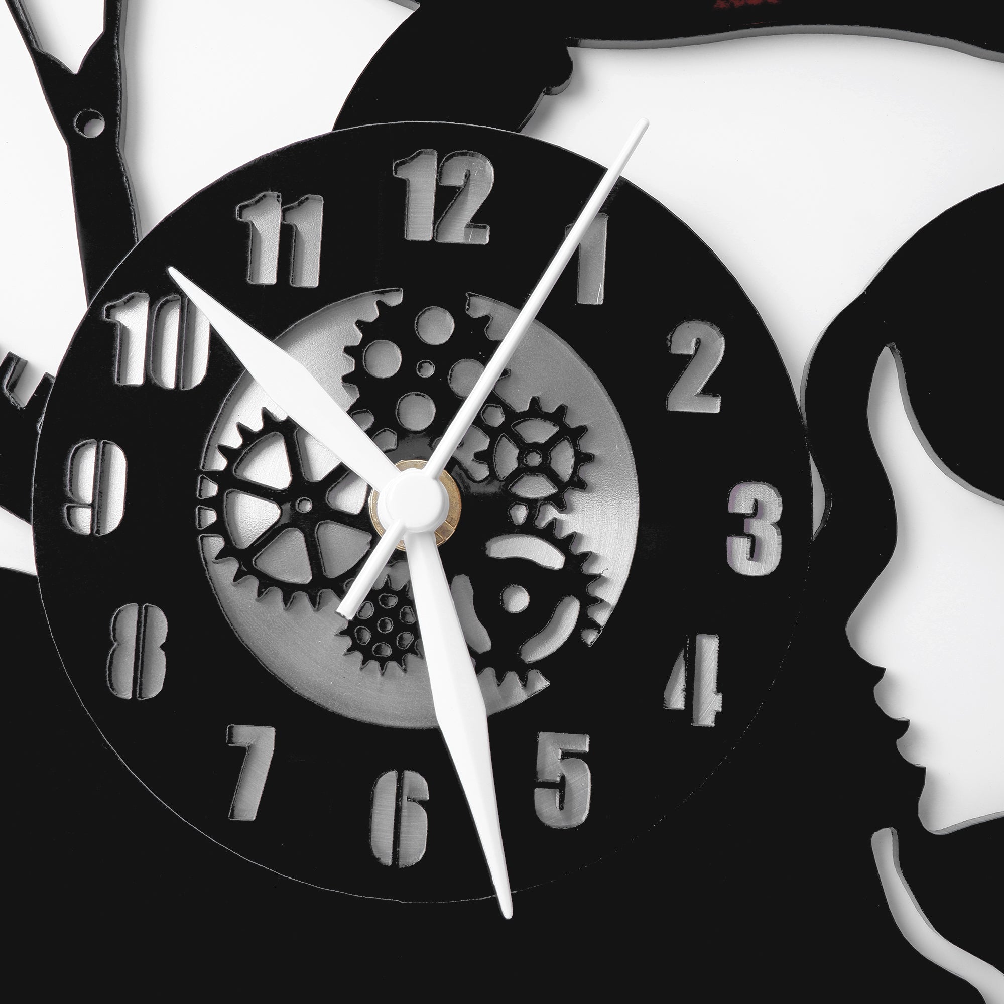Girl Salon 12″ Numbered Wall Clock, Black