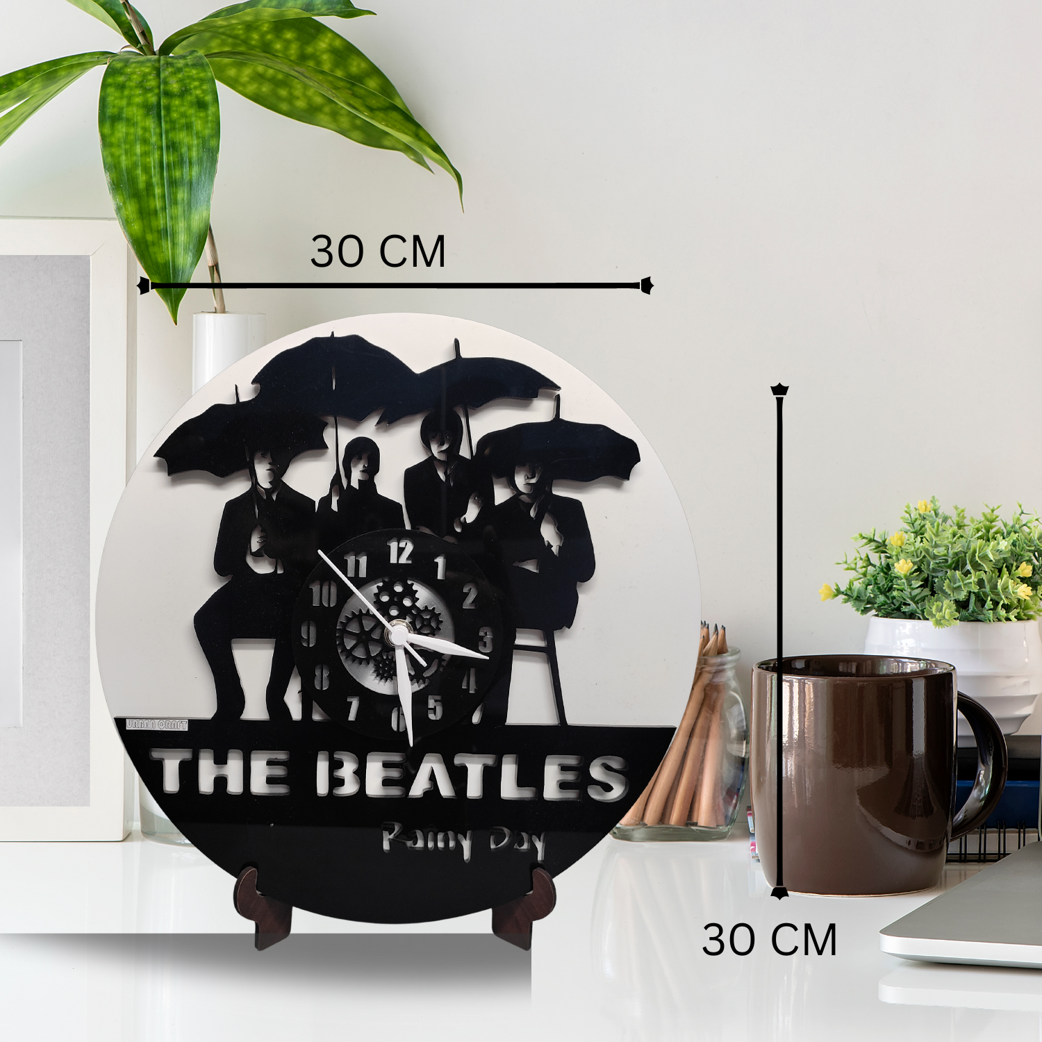 The Beatles 2 PlexiGlass Glossy Black 12'' Wall Clock