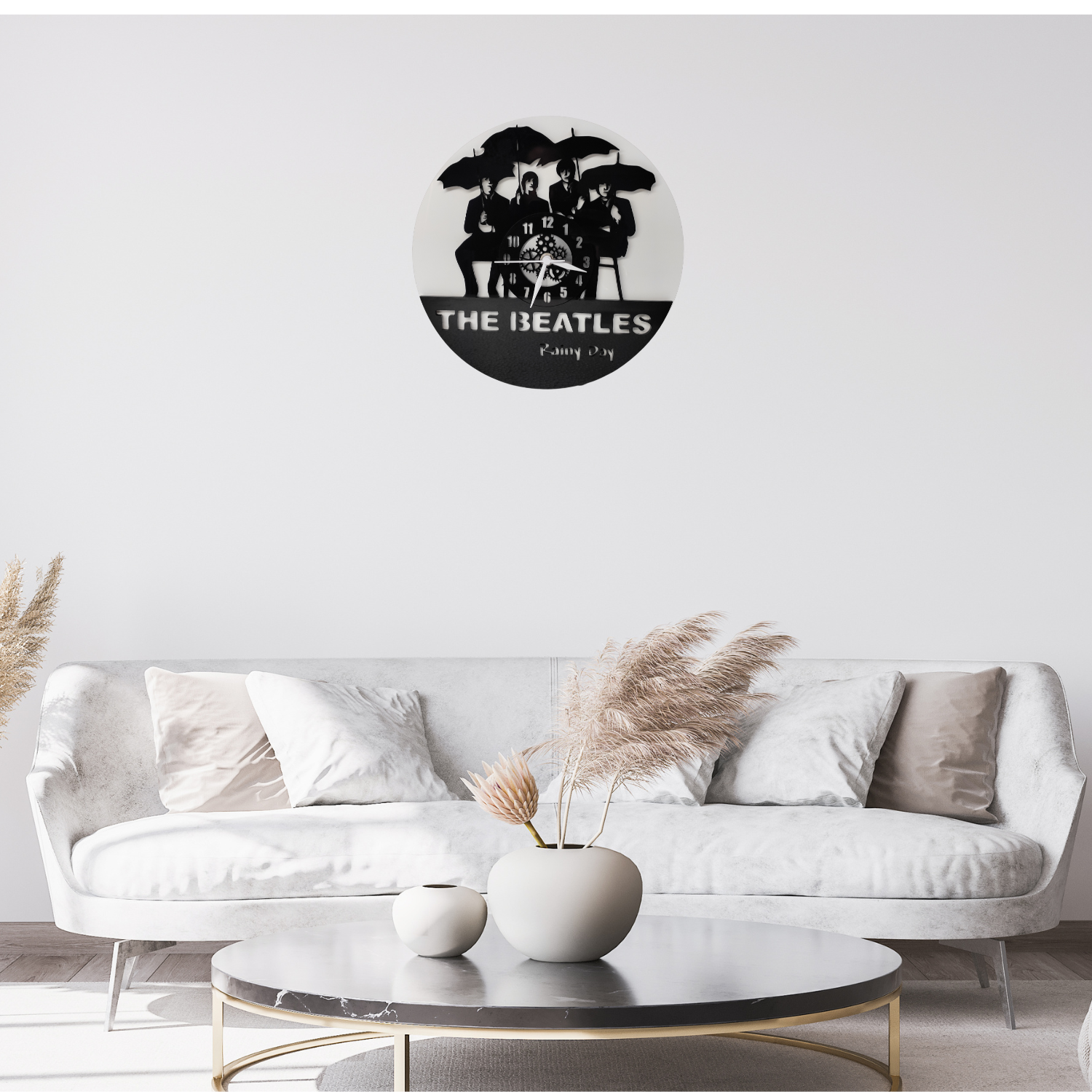 The Beatles 2 PlexiGlass Glossy Black 12'' Wall Clock