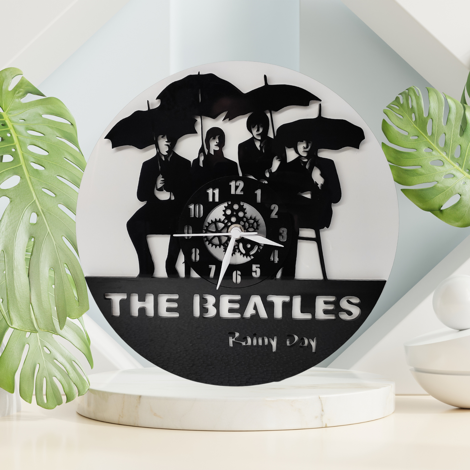 The Beatles 2 PlexiGlass Glossy Black 12'' Wall Clock