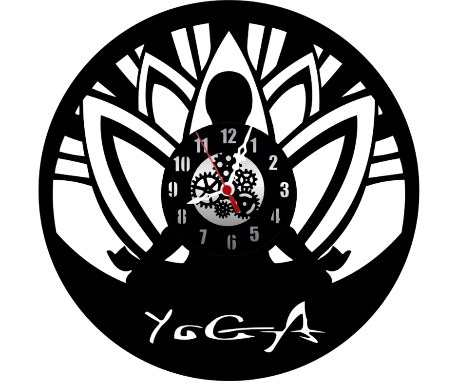 Yoga 12” PlexiGlass Glossy Black Wall Clock