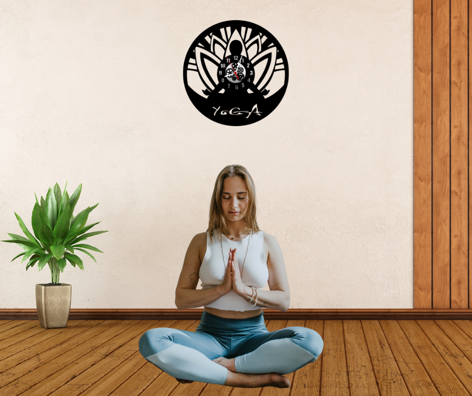 Yoga 12” PlexiGlass Glossy Black Wall Clock