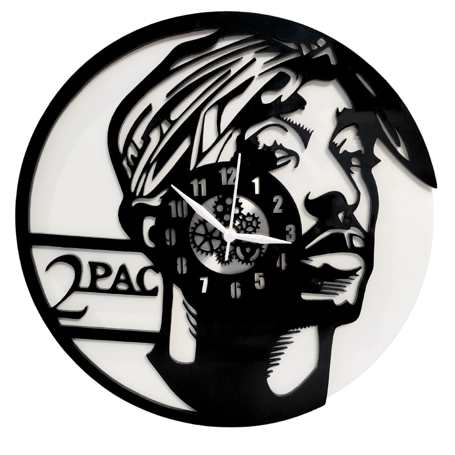 2 PAC 12” PlexiGlass Glossy Black Wall Clock