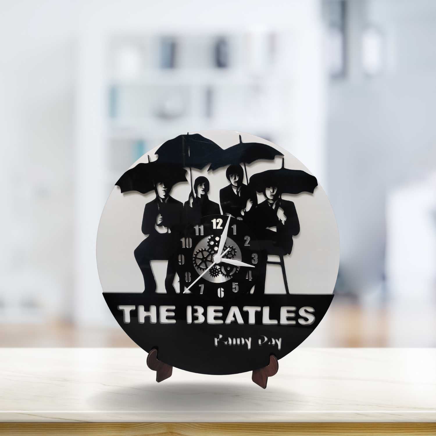 The Beatles 2 PlexiGlass Glossy Black 12'' Wall Clock