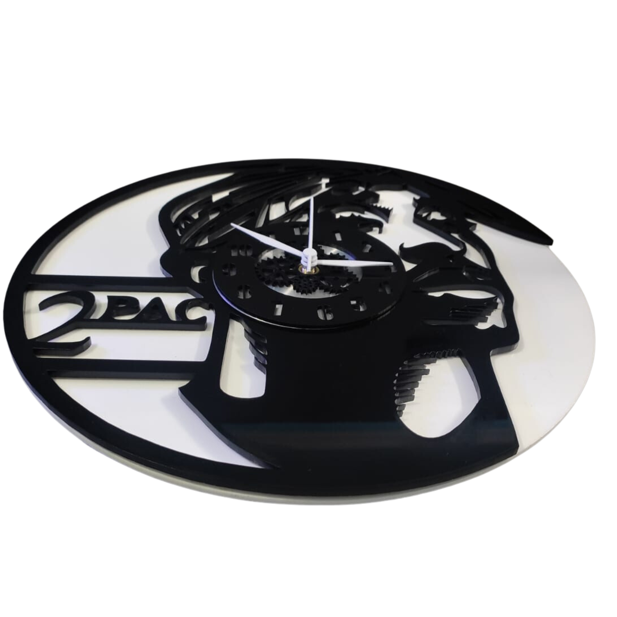 2 PAC 12” PlexiGlass Glossy Black Wall Clock