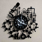 Chemistry Art 12” PlexiGlass Glossy Black Wall Clock