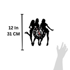 Girl Trio 12” PlexiGlass Glossy Black Wall Clock