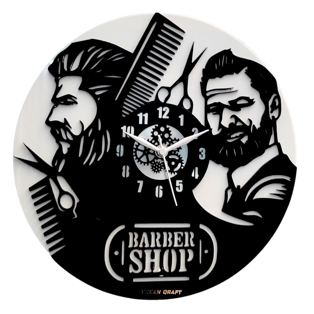 Stylish 2 Men’s Salon Wall Clock, 12″ Premium Barbershop  Wall Clock