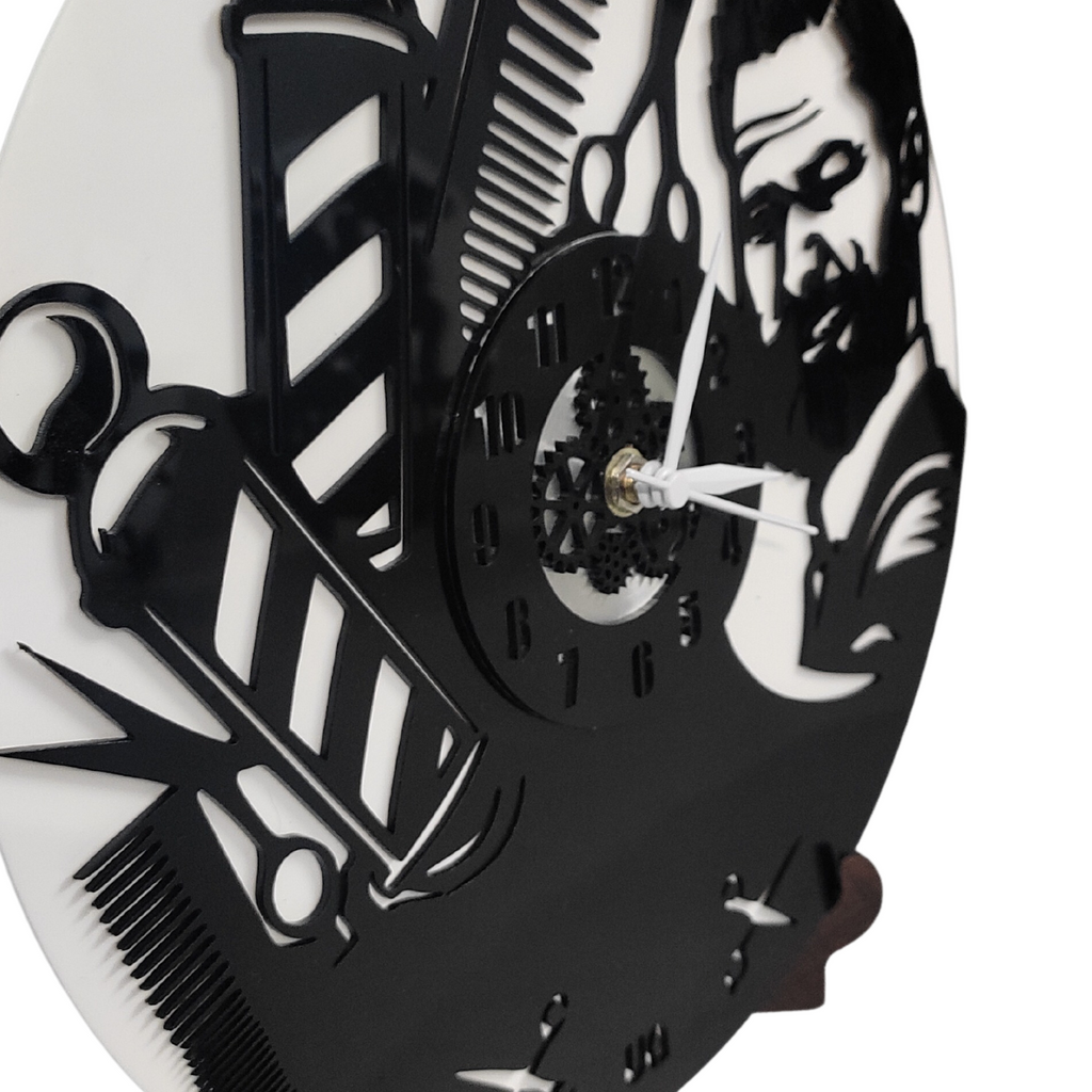 Men's Salons 12″ Numbered Wall Clock, Black