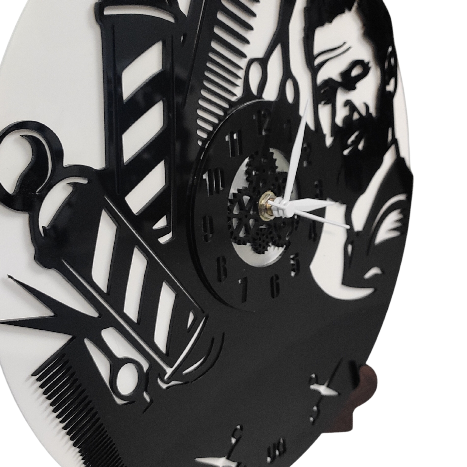 Men's Salons 12″ Numbered Wall Clock, Black