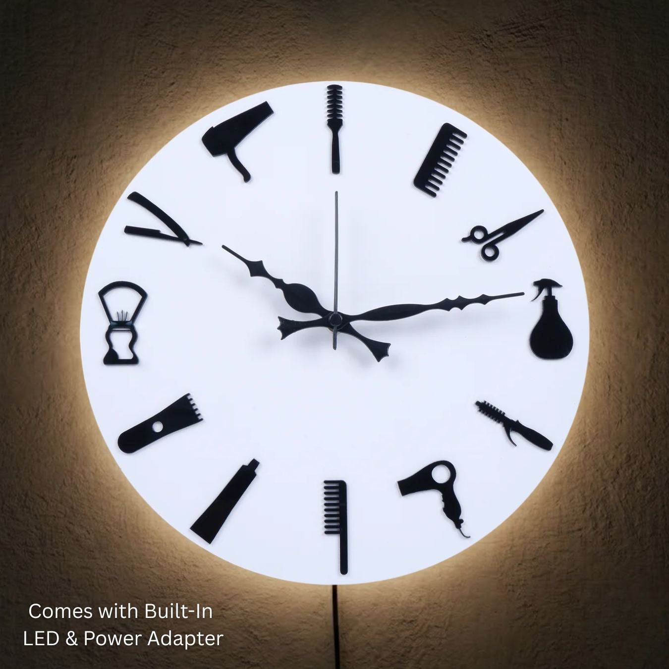 American White Wall Clock , 12″ Plexi Glass