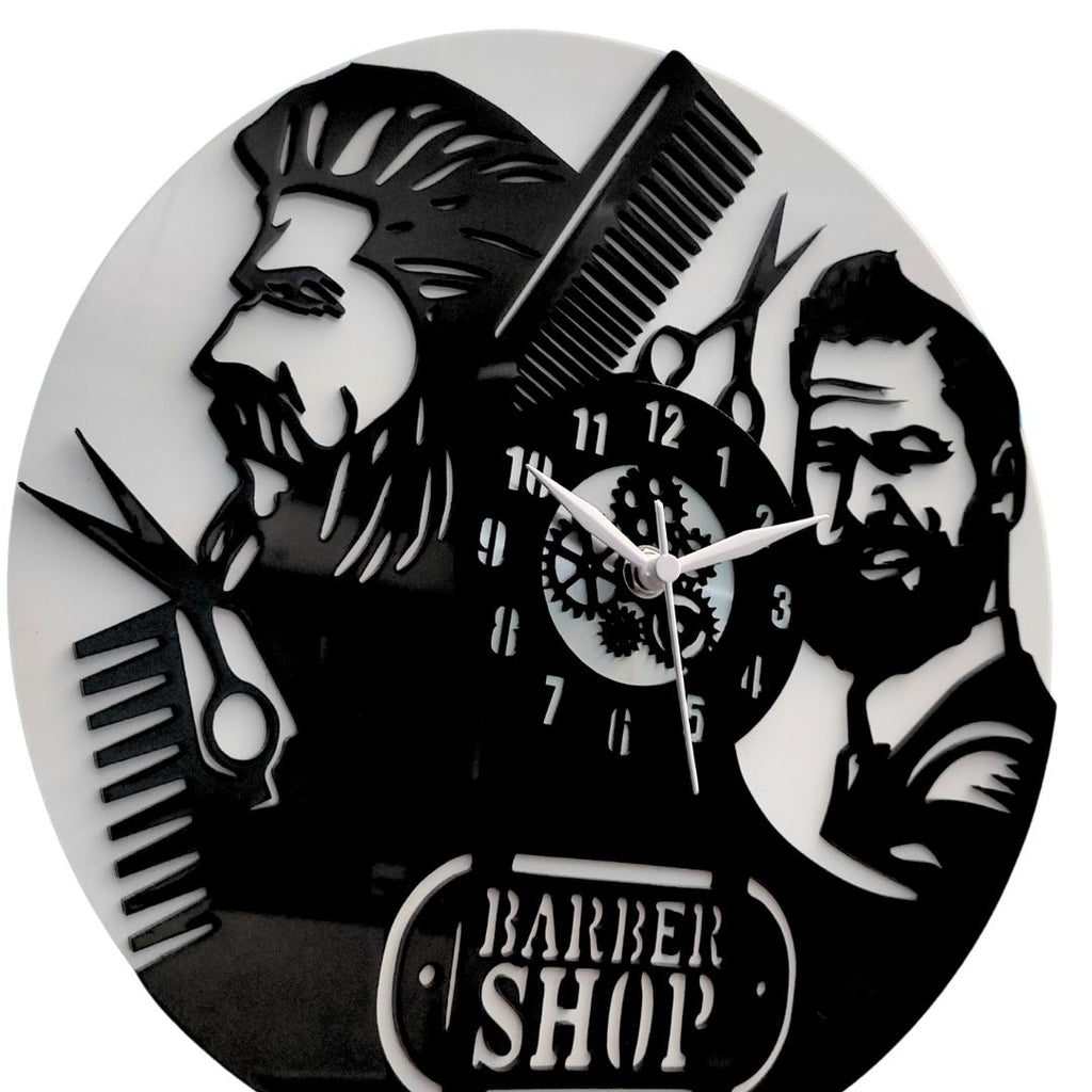 Stylish 2 Men’s Salon Wall Clock, 12″ Premium Barbershop  Wall Clock