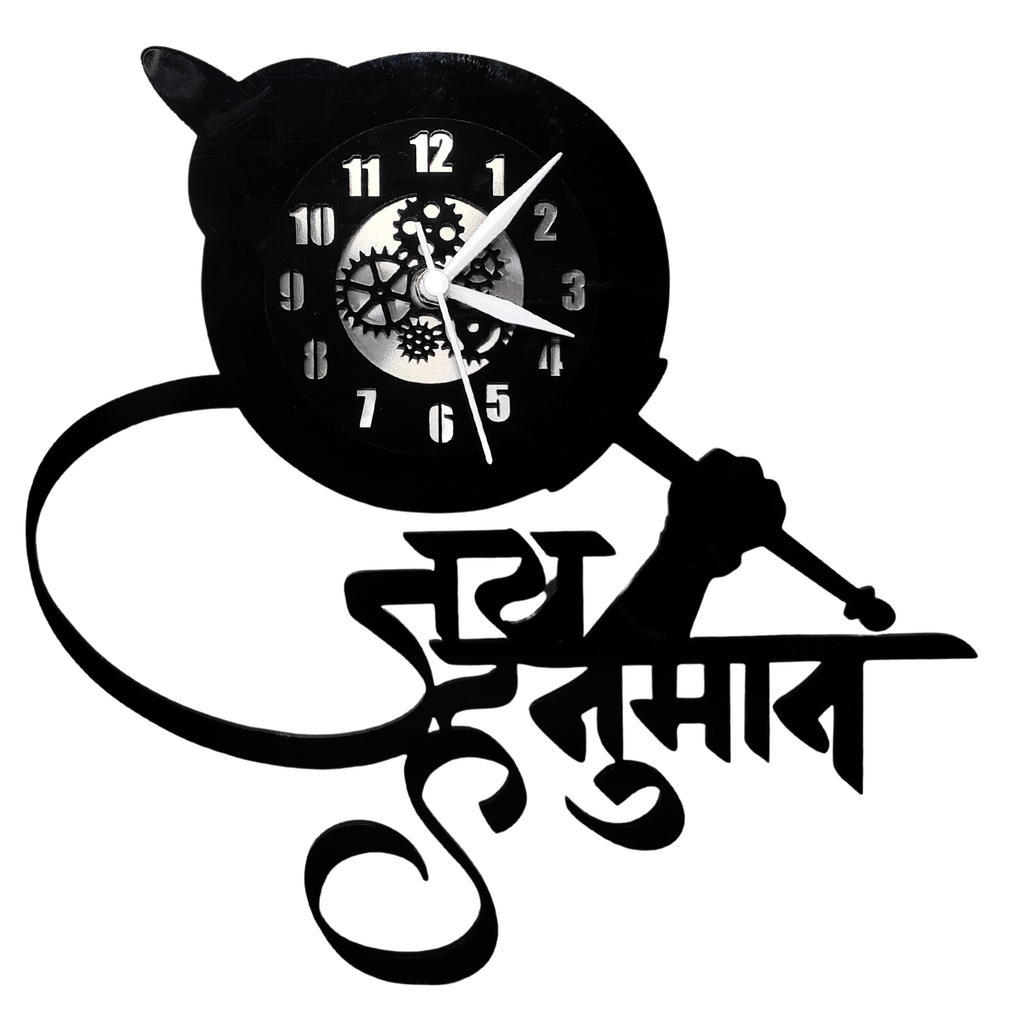 Devotional "Jai Hanuman" Premium Acrylic Wall Clock 12"