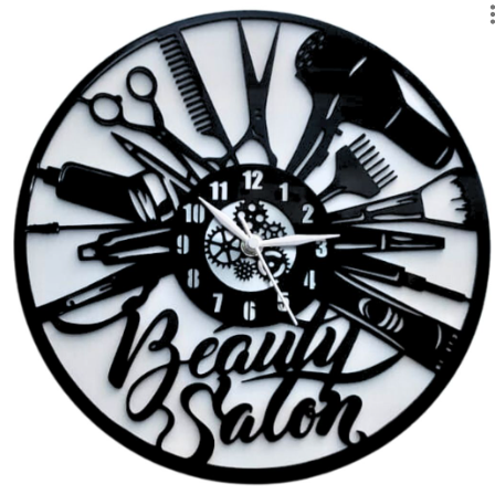 Beauty Salon & Cosmetics Wall Clock, 12″ Wall Clock, Plexi Glass 31 CM