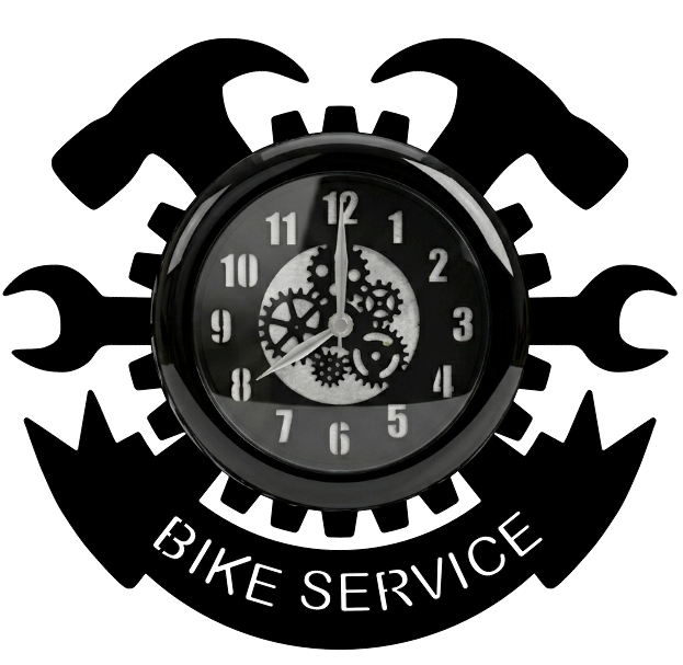 "Bike Service" Premium Glass-Cover Wall Clock
