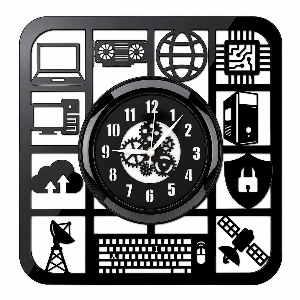 Cyber Tech Acrylic Wall Clock 12 inch with Glass
