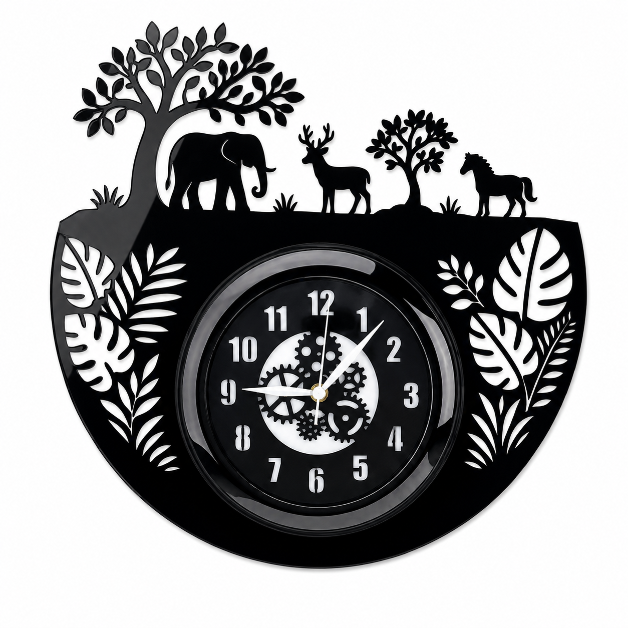 Jungle Acrylic Wall Clock 12 inch With Glass