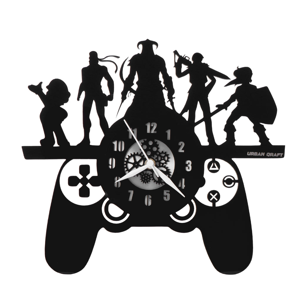 Game Pad Clock 12''  PlexiGlass Glossy Black Wall Clock