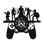 Game Pad Clock 12''  PlexiGlass Glossy Black Wall Clock
