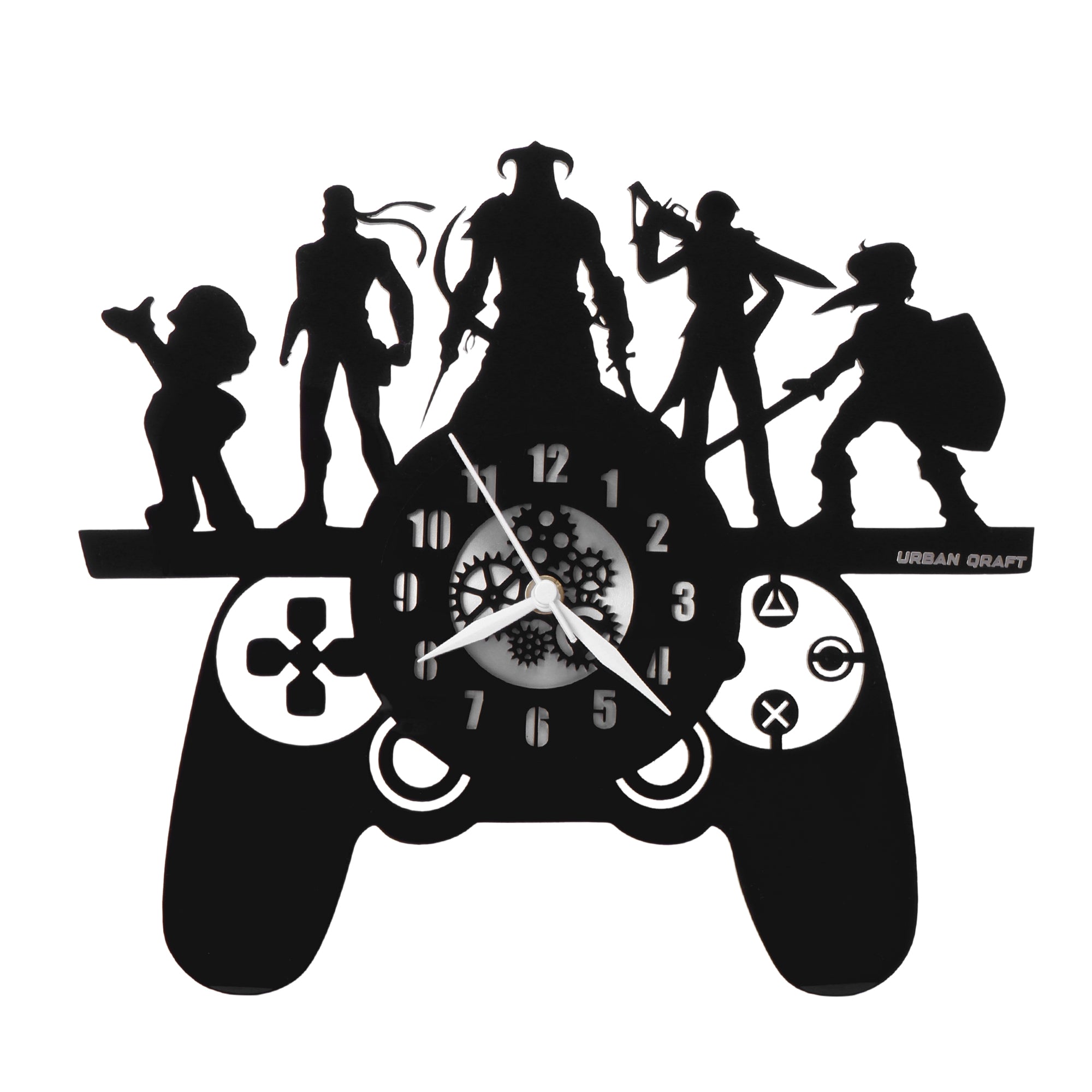 Game Pad Clock 12''  PlexiGlass Glossy Black Wall Clock