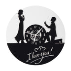 I Love You Wall Clock, 12″ Numbered Wall Clock, Black