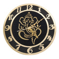 Lord Ganesha Luxury Gold & Black Wall Clock 12"