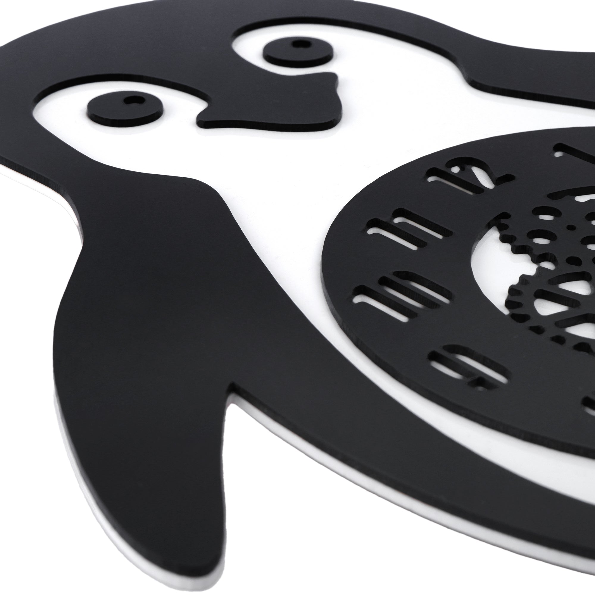 Happy Penguin Premium Acrylic Wall Clock 12"