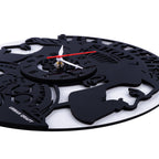 2 Men Salon Clock, Engineered wood Wall Clock, 12″ Wall Clock, Black