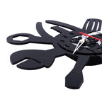 Tool Clock, Engineered Wood Clock, 12″ Wall Clock, Black
