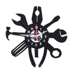 Tool Clock, Engineered Wood Clock, 12″ Wall Clock, Black