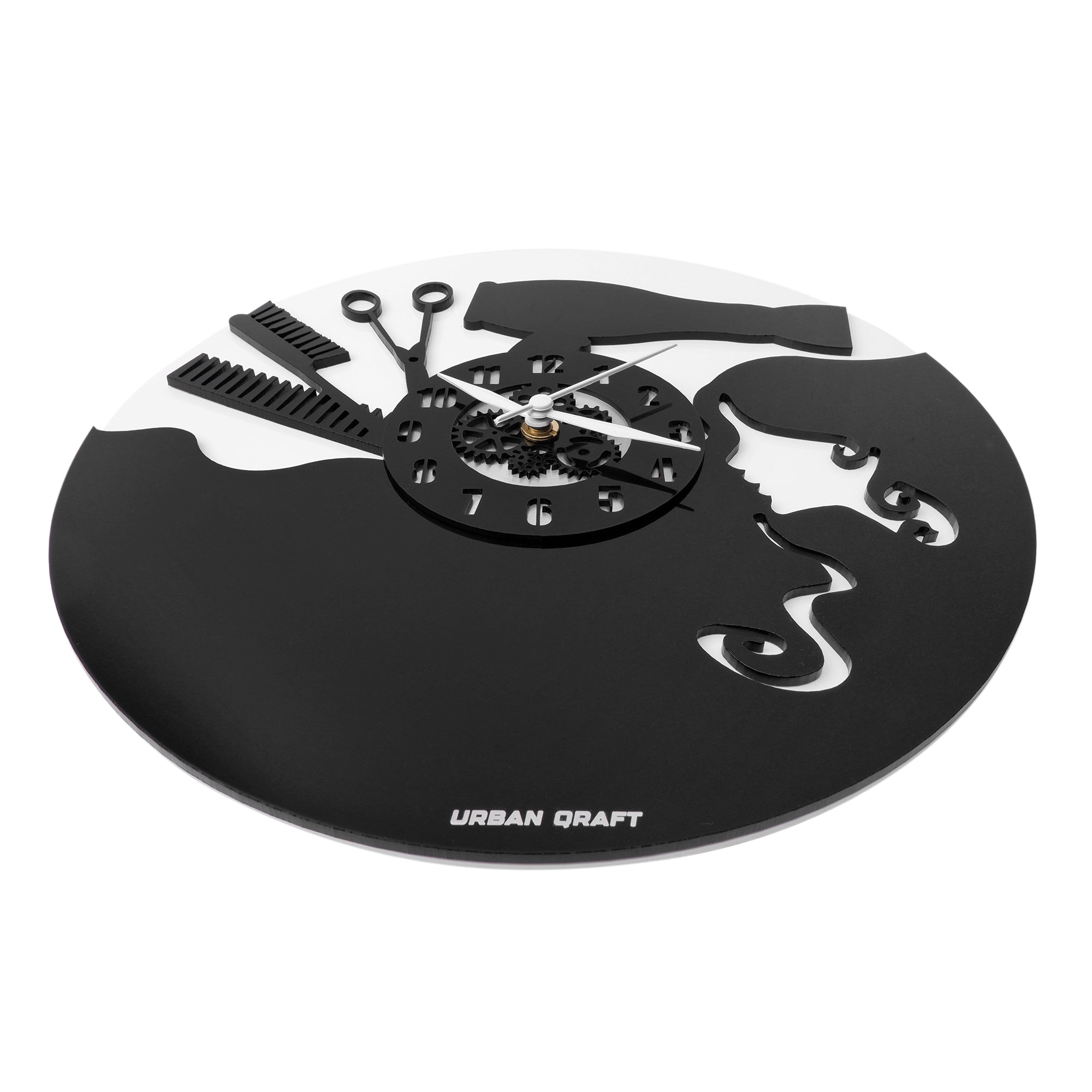 Girl Salon 12″ Numbered Wall Clock, Black