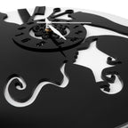 Girl Salon 12″ Numbered Wall Clock, Black
