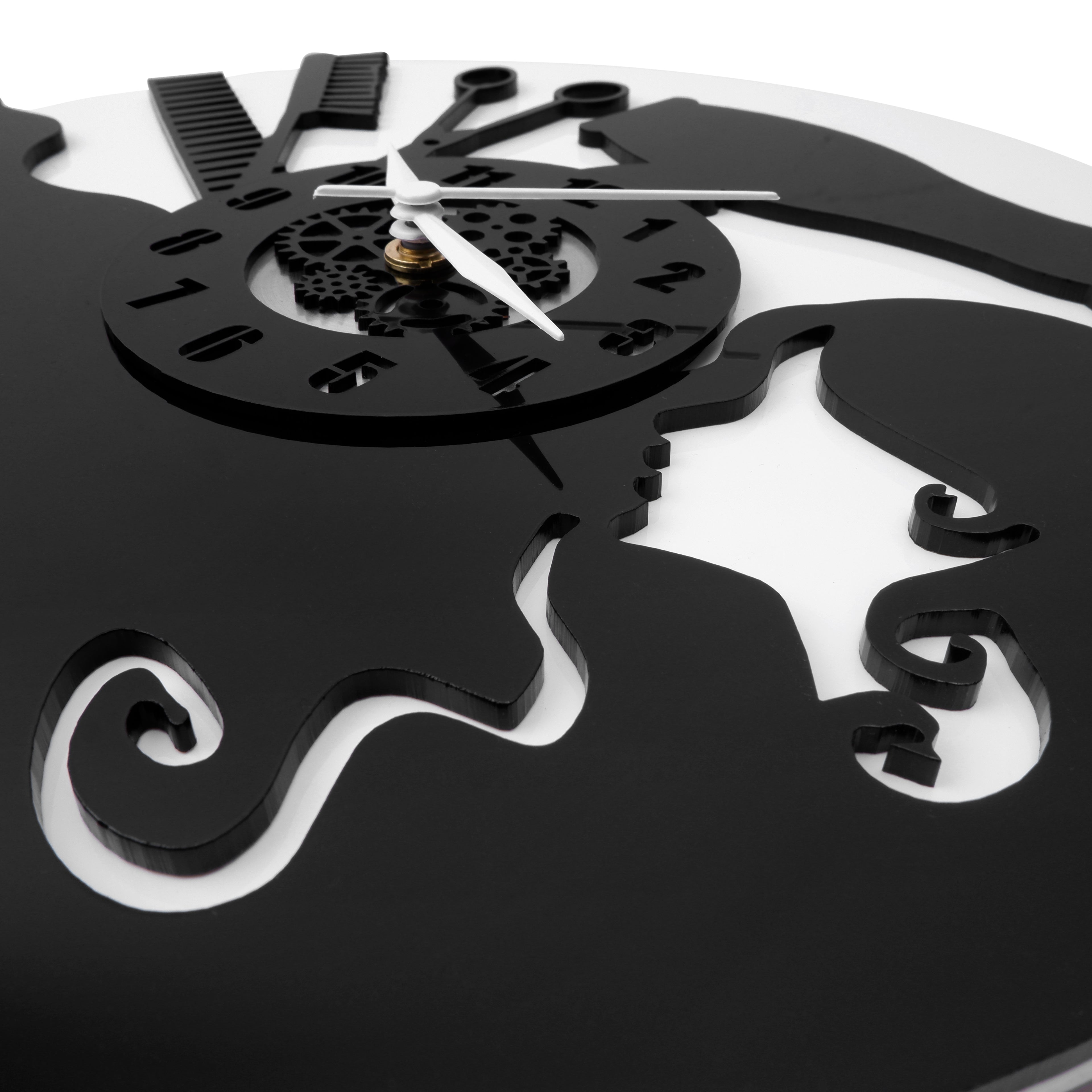 Girl Salon 12″ Numbered Wall Clock, Black