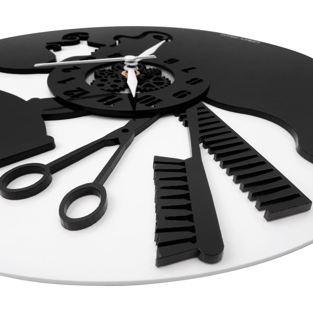 Girl Salon 12″ Numbered Wall Clock, Black