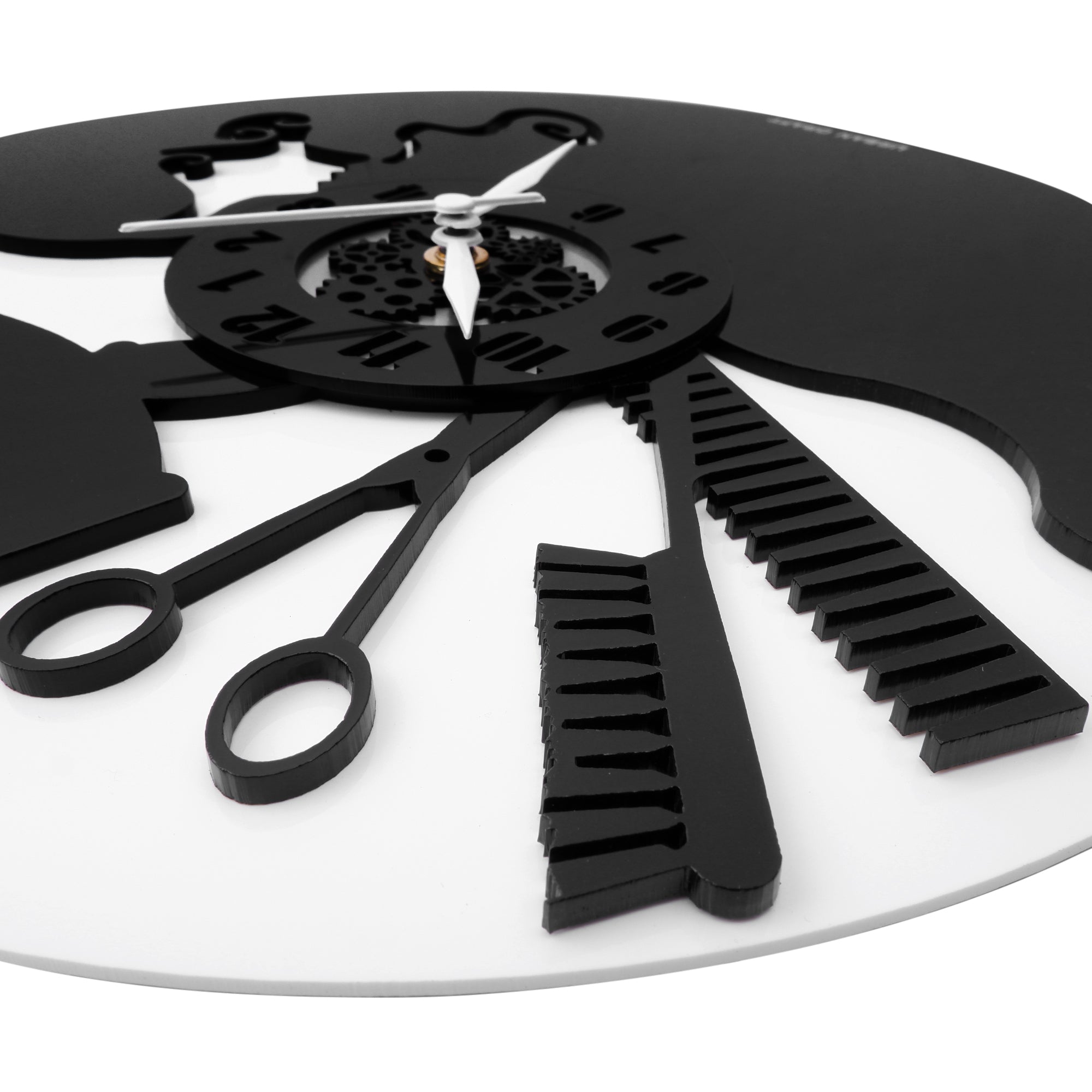 Girl Salon 12″ Numbered Wall Clock, Black