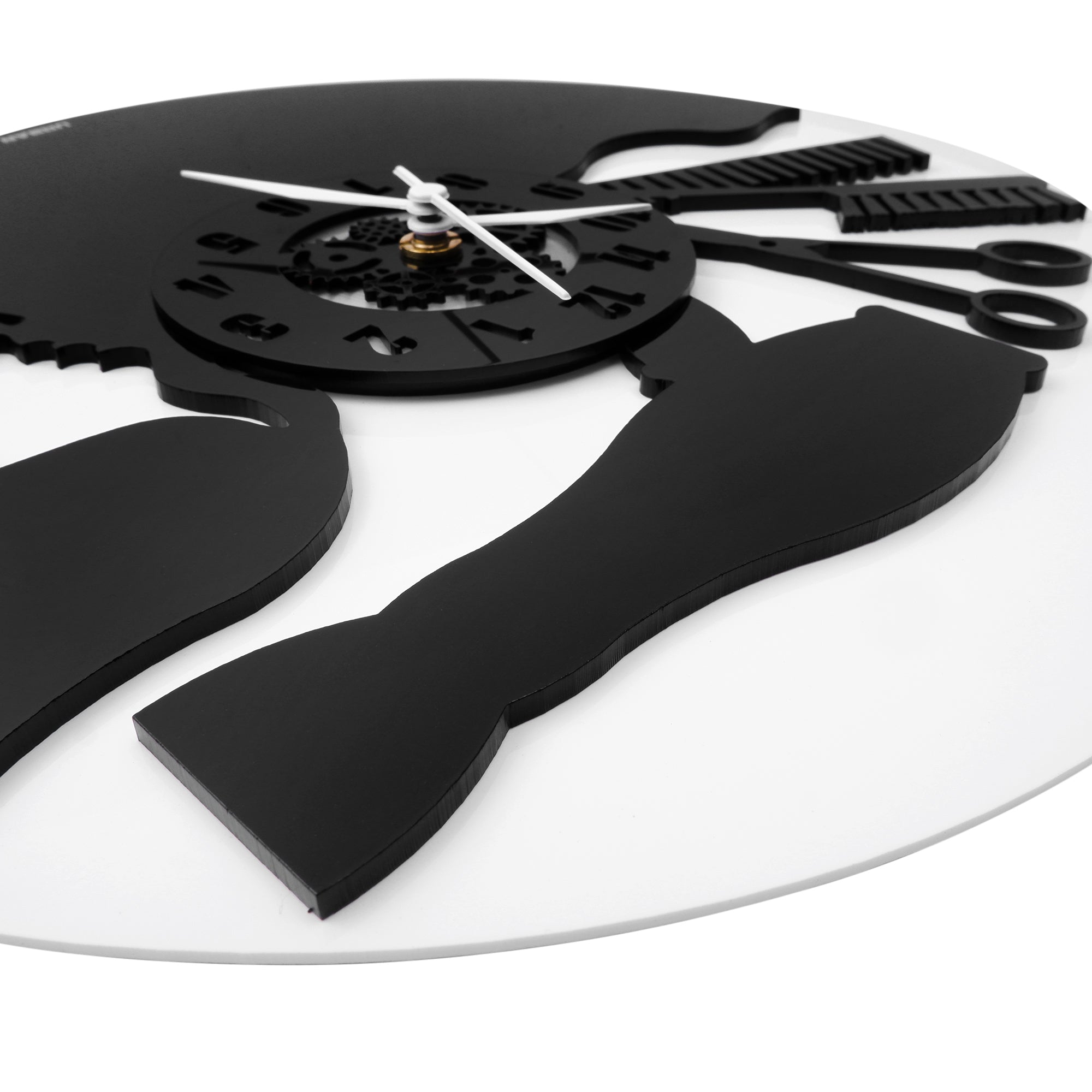 Girl Salon 12″ Numbered Wall Clock, Black