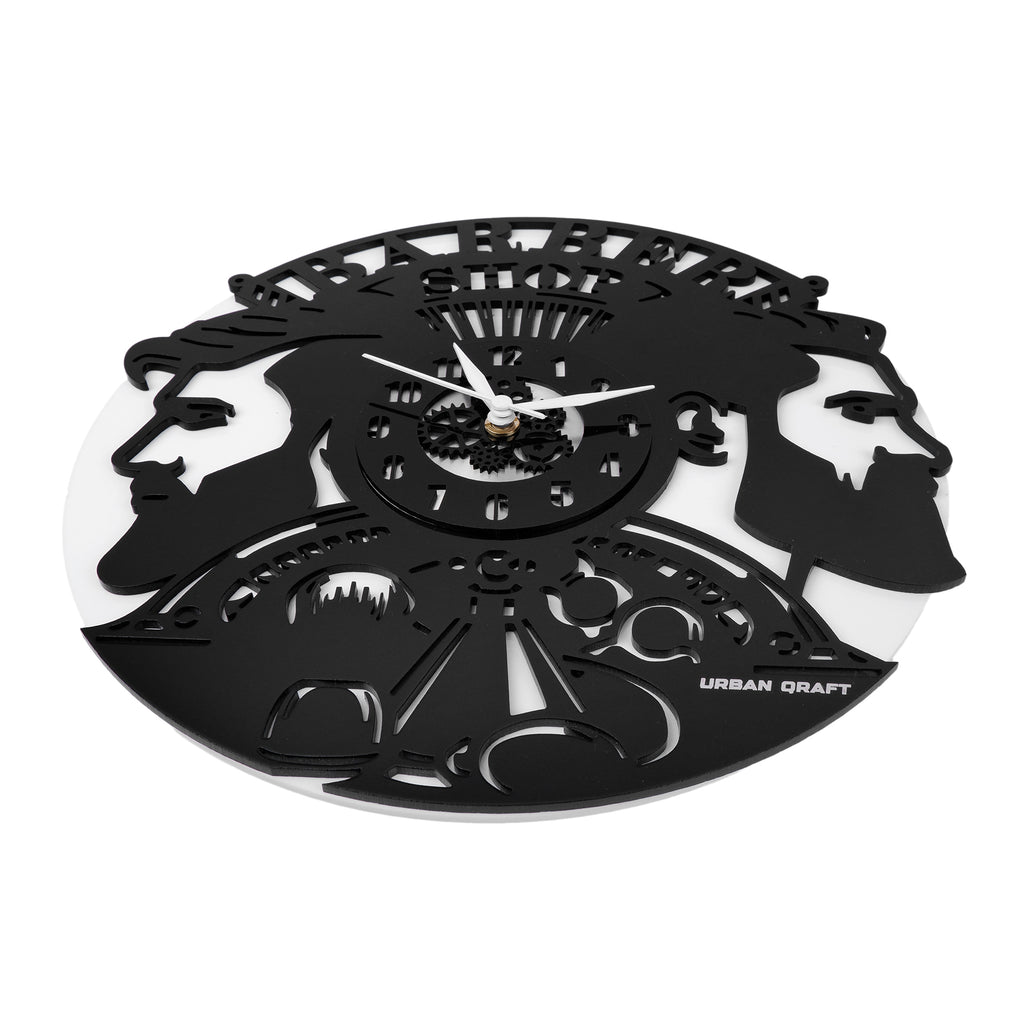 Men's Salons 12″ Numbered Wall Clock, Black