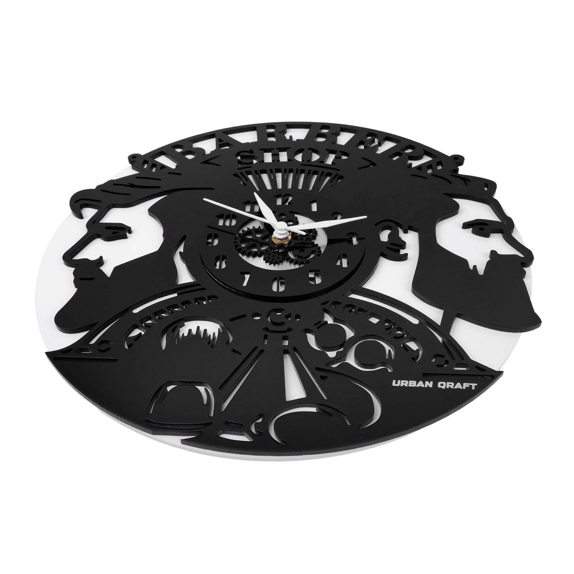 Men's Salons 12″ Numbered Wall Clock, Black