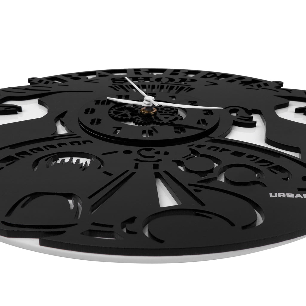 Men's Salons 12″ Numbered Wall Clock, Black