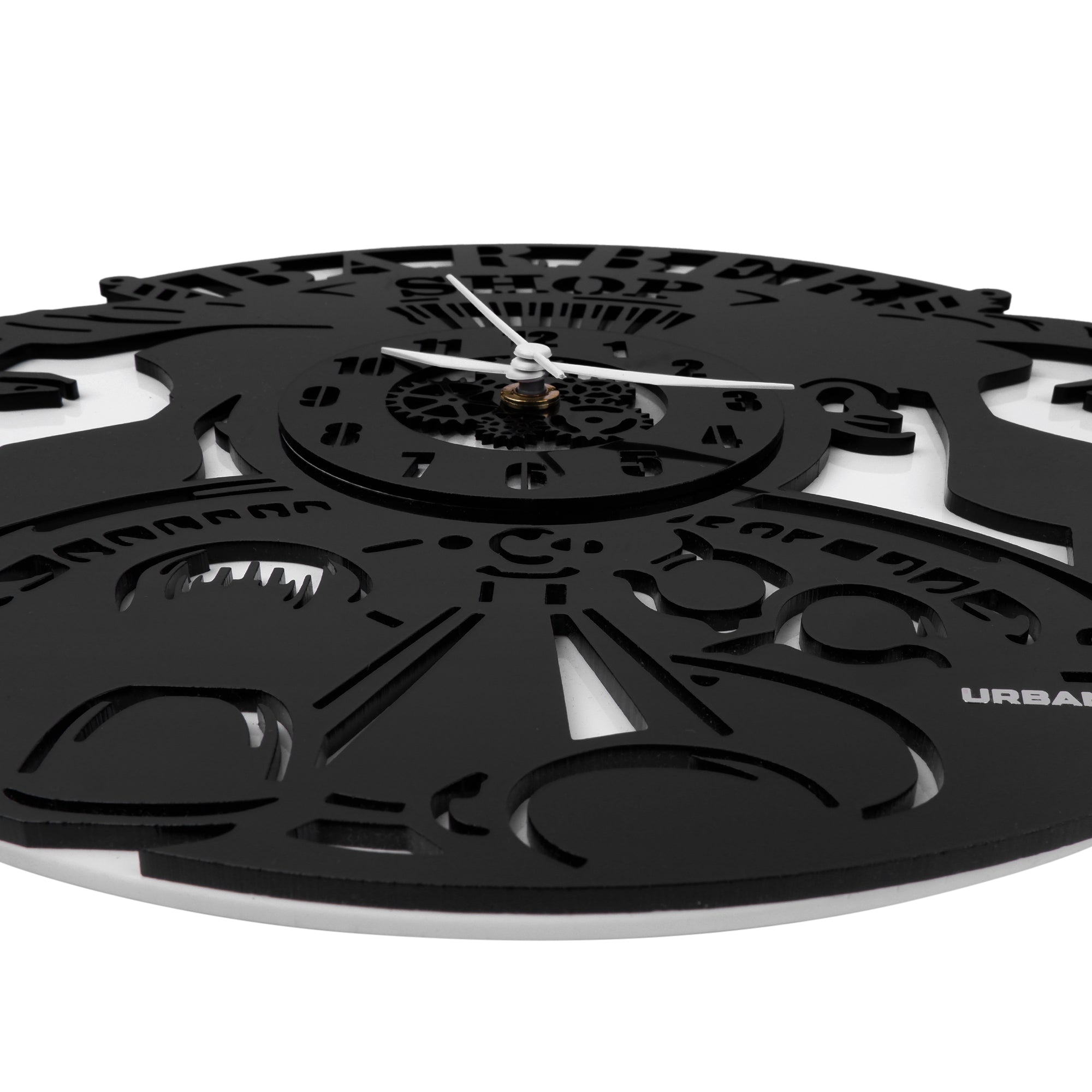 Men's Salons 12″ Numbered Wall Clock, Black
