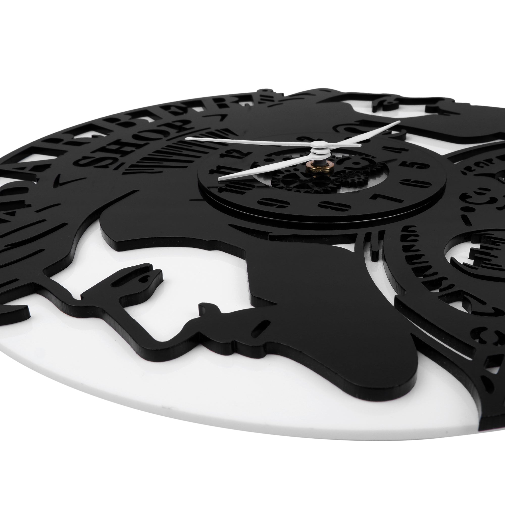 Men's Salons 12″ Numbered Wall Clock, Black