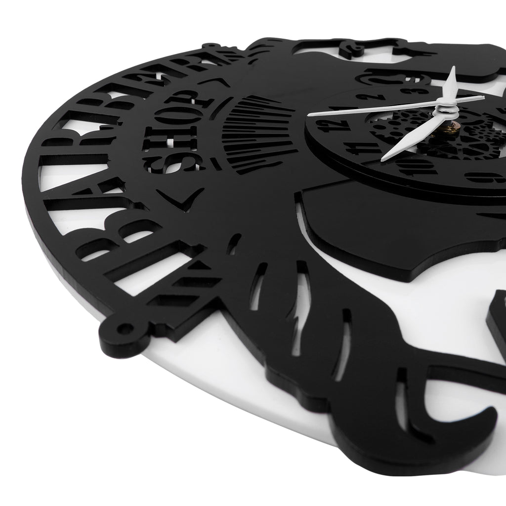 Men's Salons 12″ Numbered Wall Clock, Black