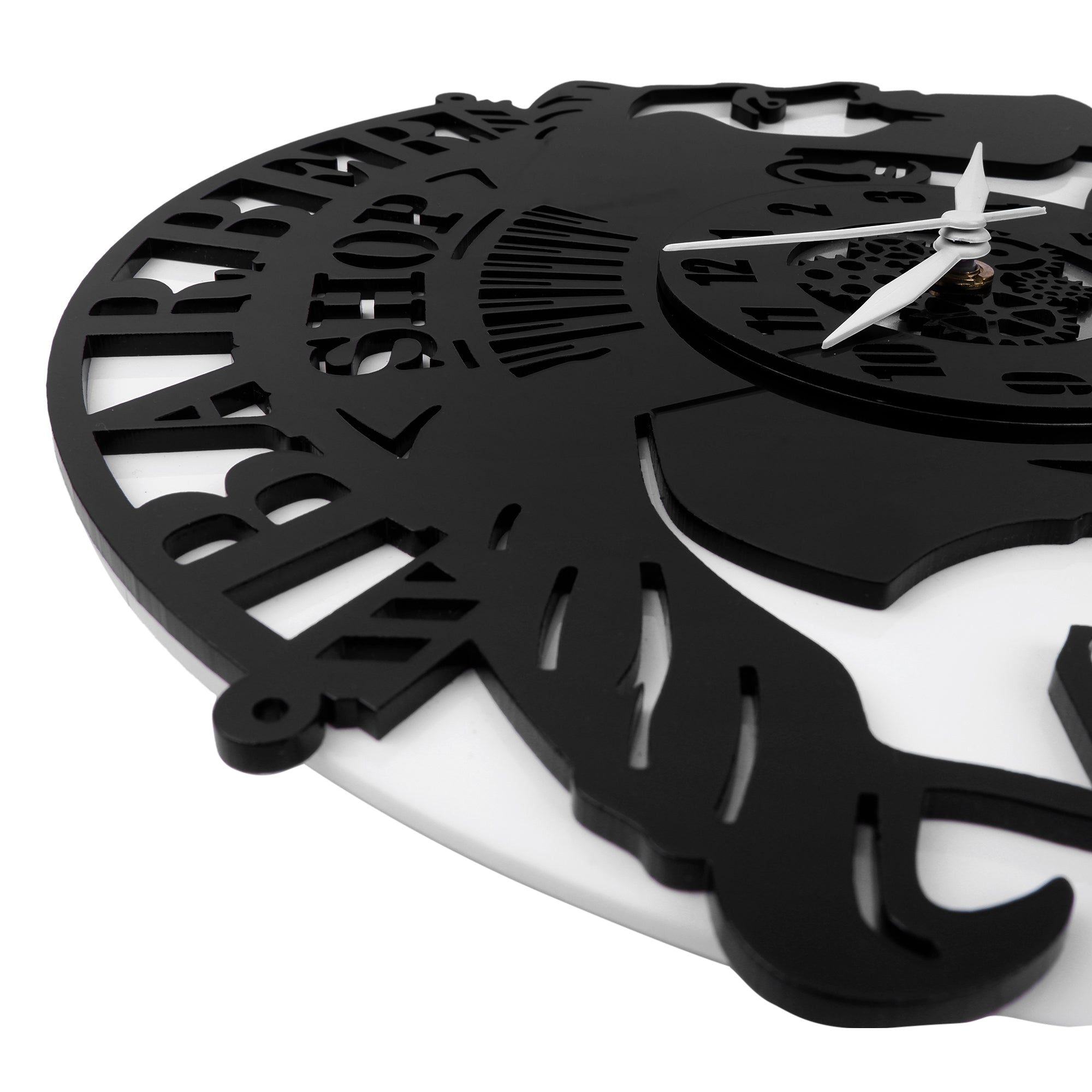 Men's Salons 12″ Numbered Wall Clock, Black