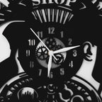 Men's Salons 12″ Numbered Wall Clock, Black