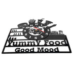 "Yummy Food, Good Mood" Premium Acrylic Wall Clock 12"