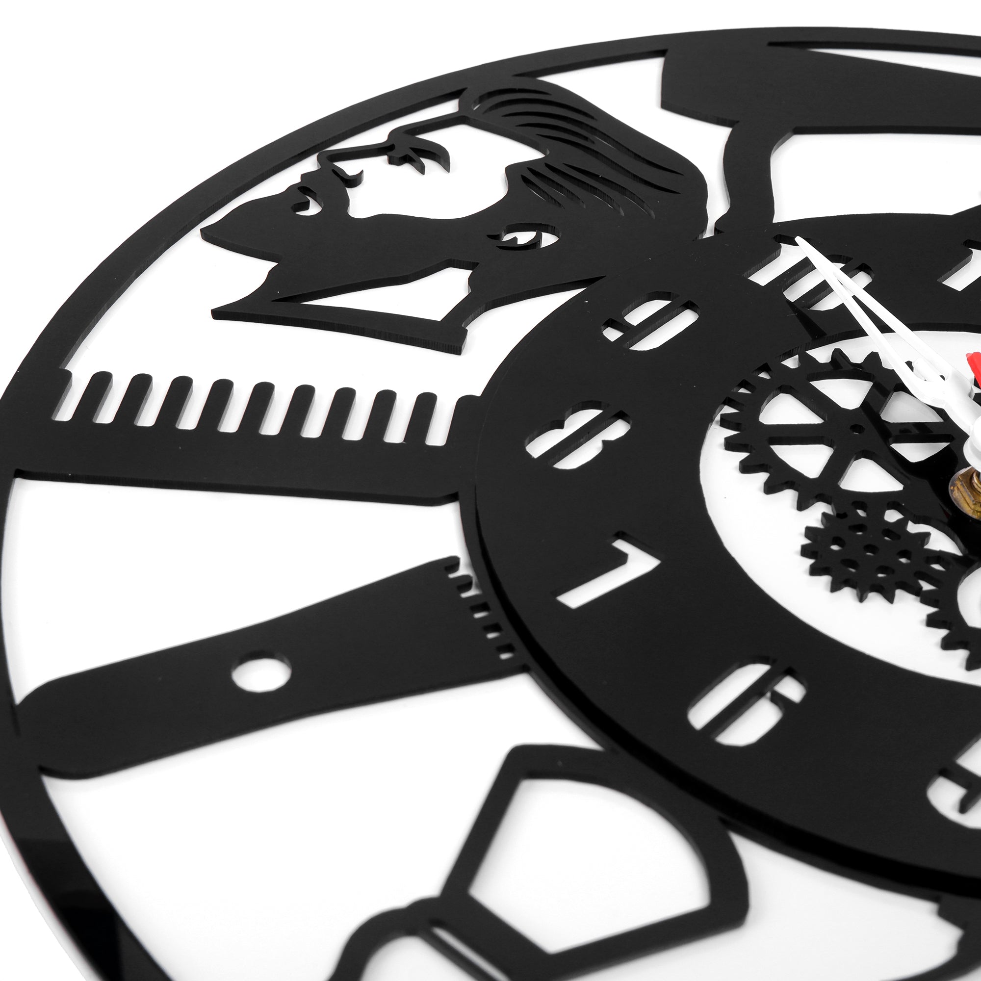 Premium Unisex Barber Shop & Hair Salon AI Designed  Wall Clock 12"