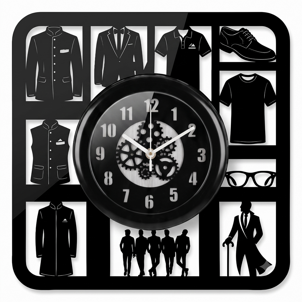 Men's Fashion Wall Clock 12 inch
