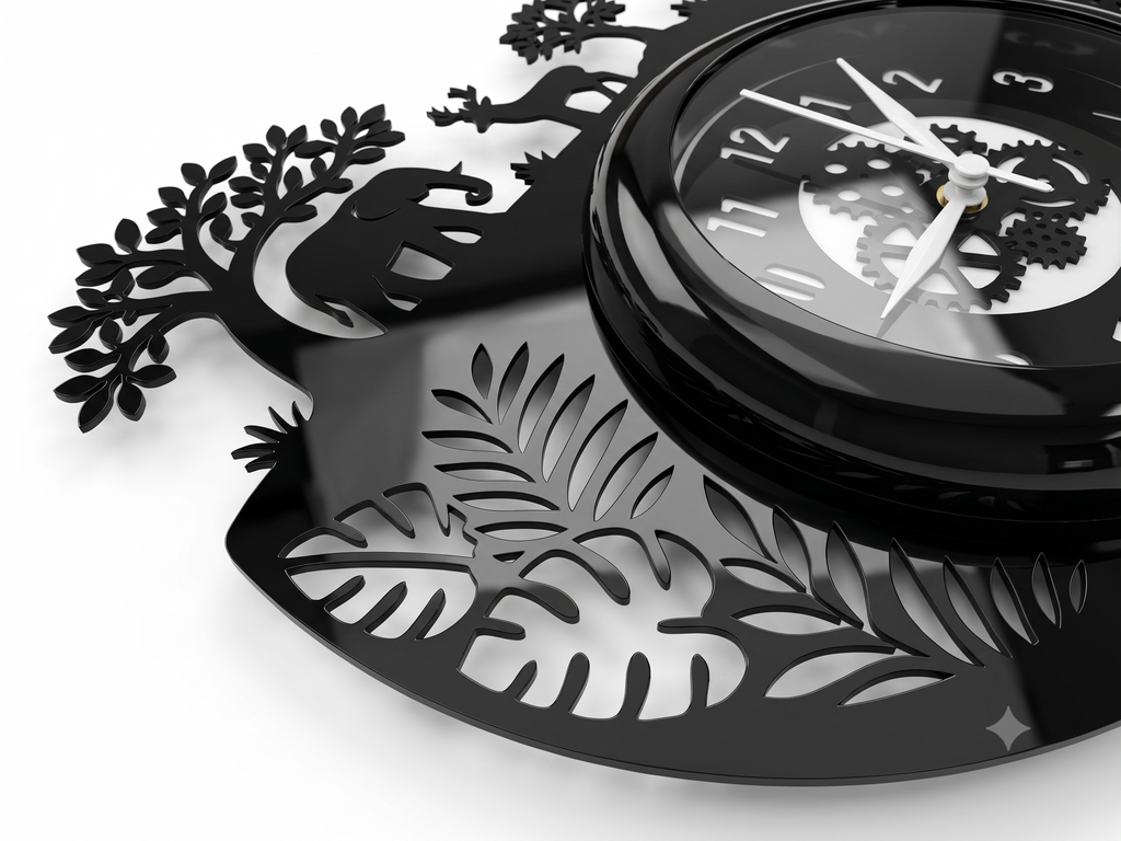 Jungle Acrylic Wall Clock 12 inch With Glass