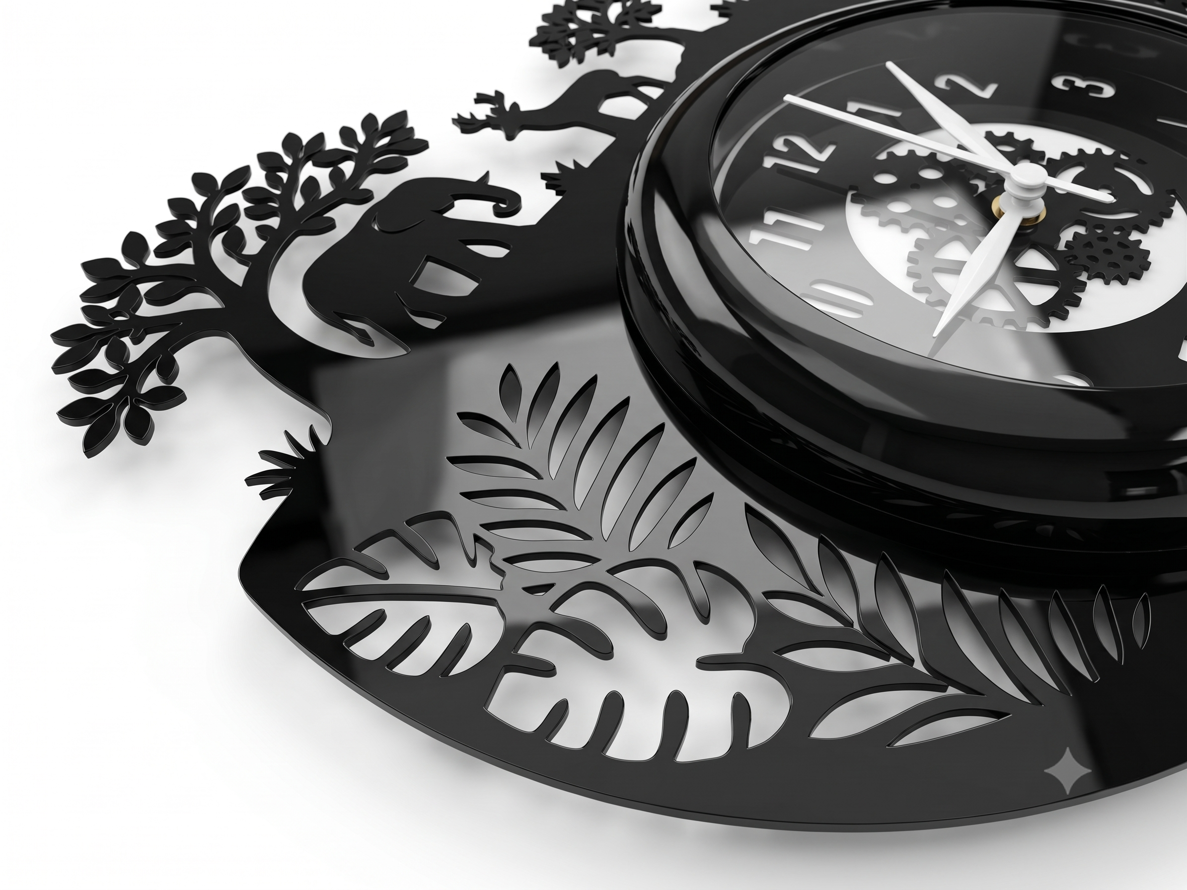 Jungle Acrylic Wall Clock 12 inch With Glass