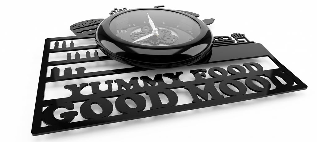 Yummy Food, Premium Glass-Cover Wall Clock